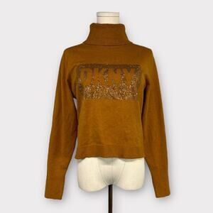 DKNY Jeans Embellished Turtleneck Sweater Size Small